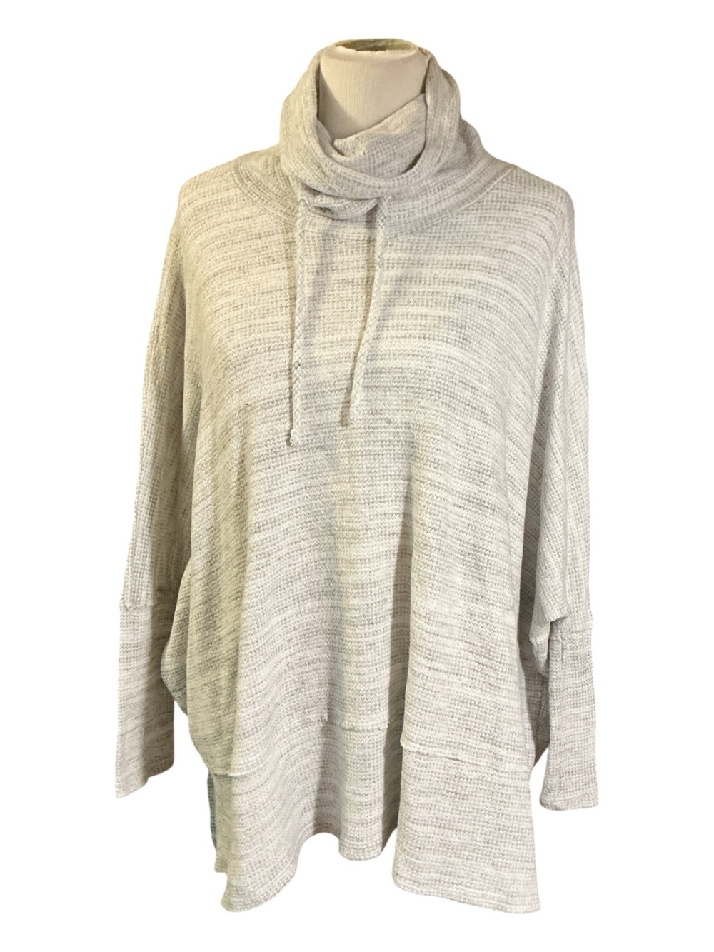 Cherish Light Heather Gray Cowl Neck Oversized Sweater